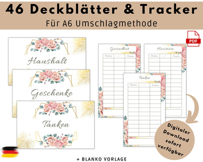 Umschlagmethode  - 46 Deckblätter, golden