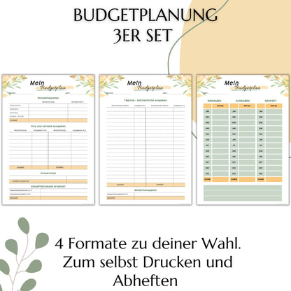 Budget Planer, gelb, A4, A5 & A6, inkl. Jahresansicht
