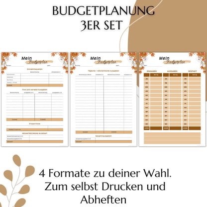 Budget Planer, braun, A4, A5 & A6, inkl. Jahresansicht