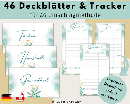 Umschlagmethode  - 46 Deckblätter, türkis