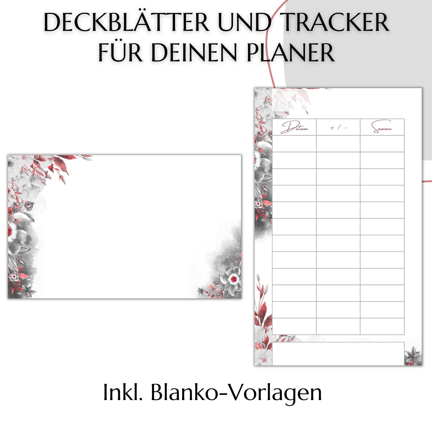 Umschlagmethode  - 46 Deckblätter, rot