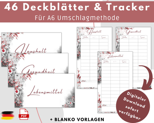 Umschlagmethode  - 46 Deckblätter, rot