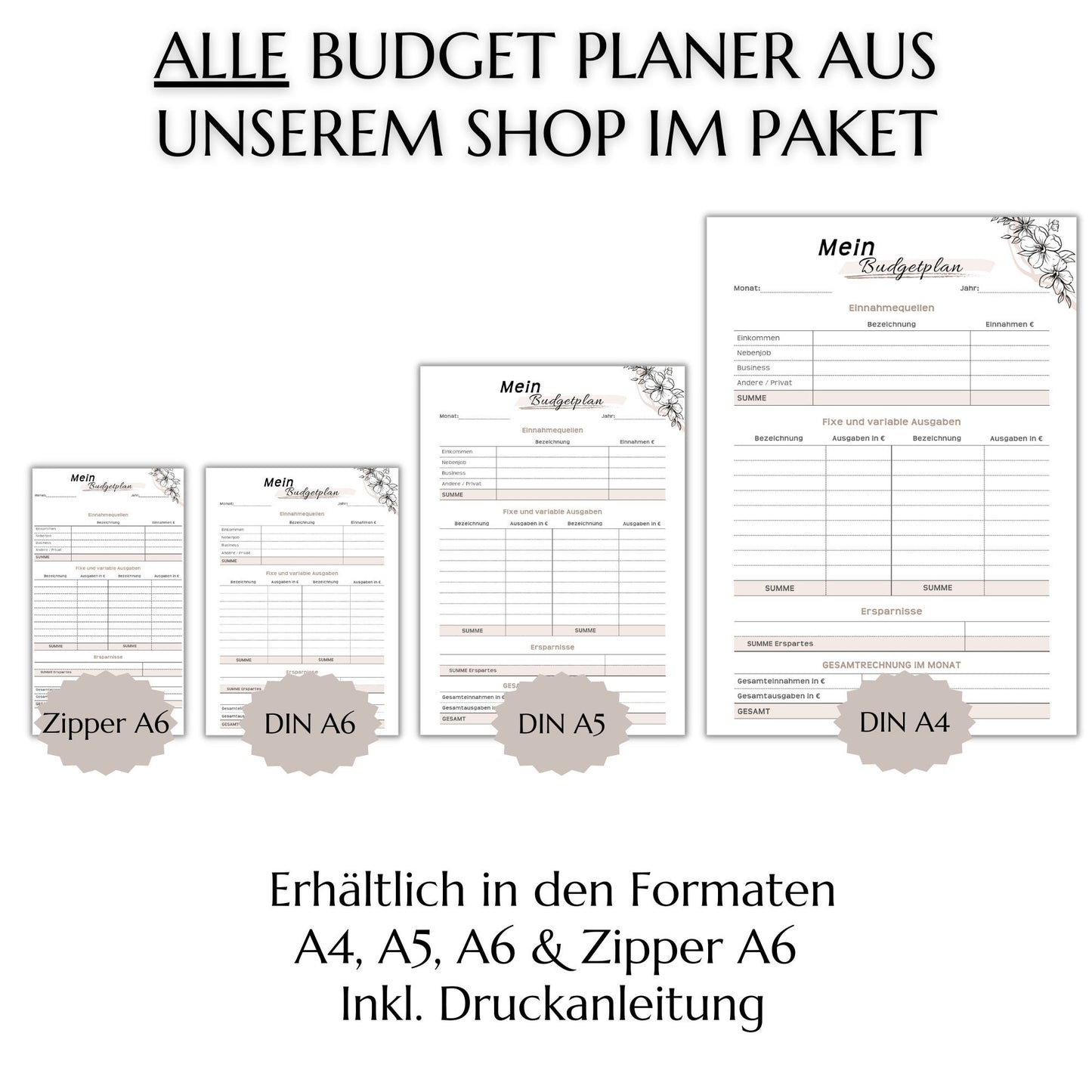 Shop-Paket - Budget Planer