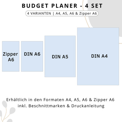 Budget Planer 4 Varianten, grau minimal