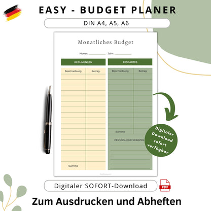 Budget Planer Easy, grün