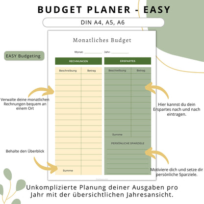 Budget Planer Easy, grün