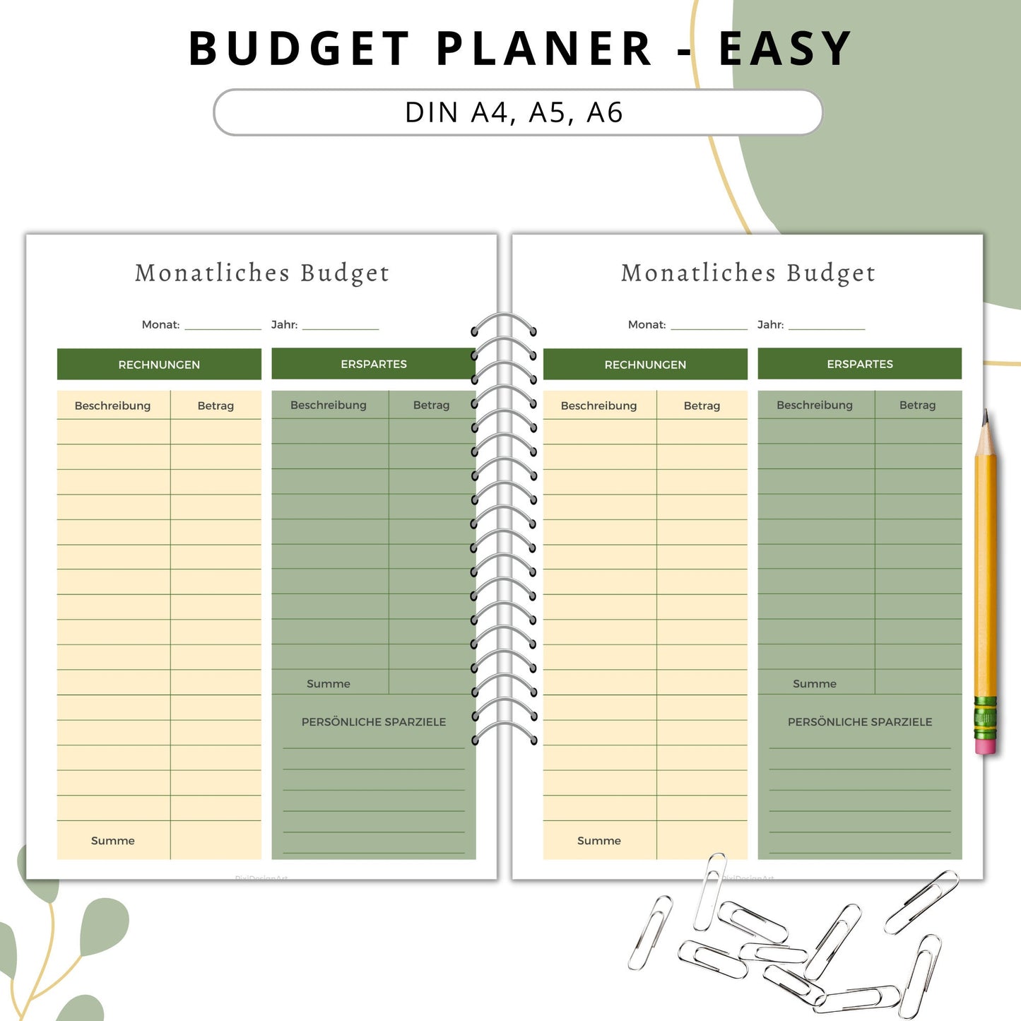 Budget Planer Easy, grün