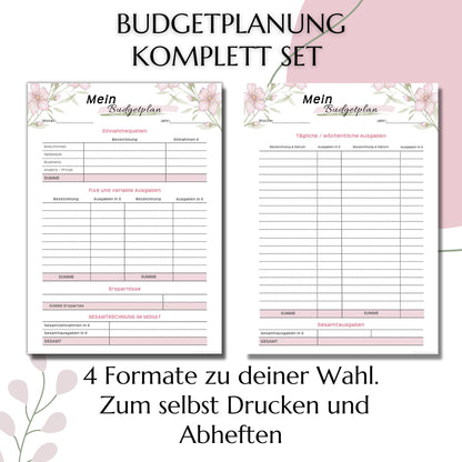 Budget Planer, rosa, A4, A5 & A6