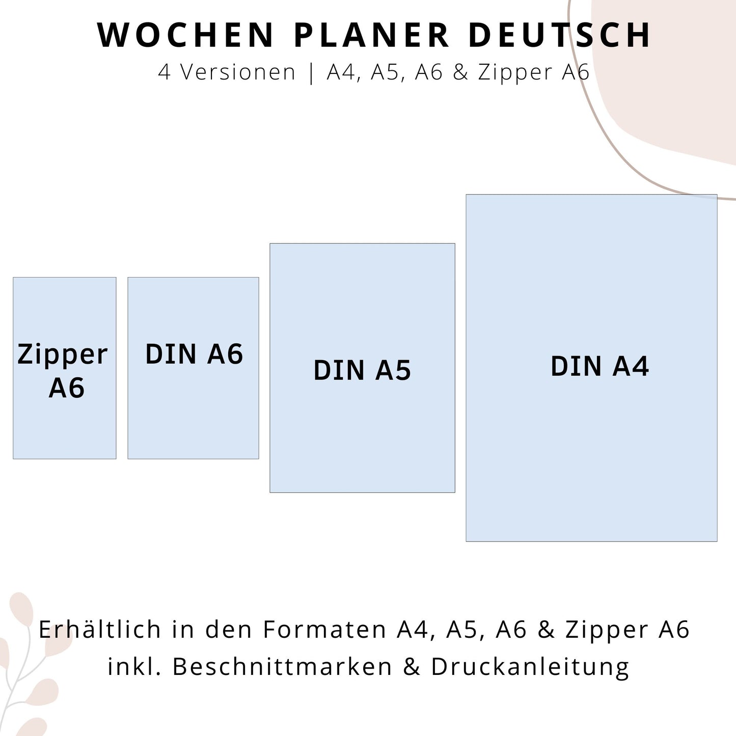 Wochenplaner 4 Varianten beige