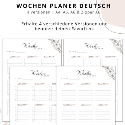 Wochenplaner 4 Varianten beige