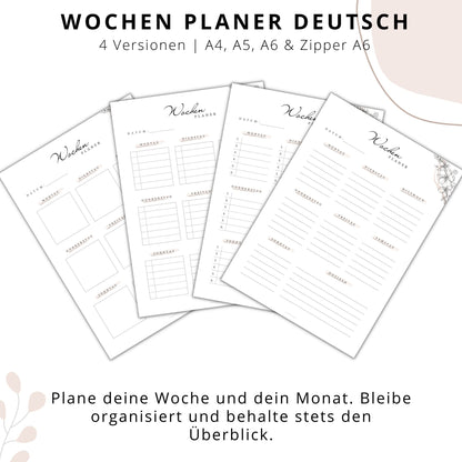 Wochenplaner 4 Varianten beige