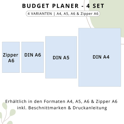 Budget Planer 4 Varianten, grün minimal