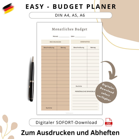 Budget Planer Easy, braun