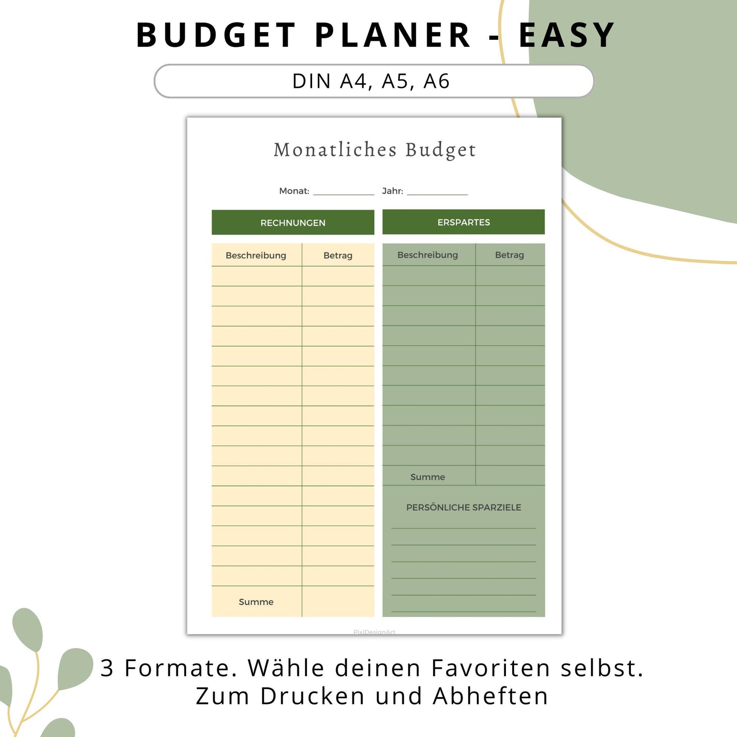 Budget Planer Easy, grün