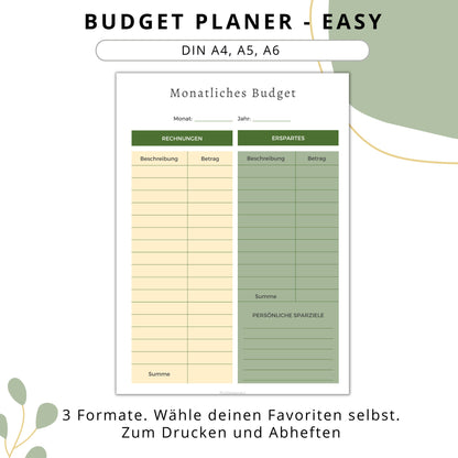 Budget Planer Easy, grün