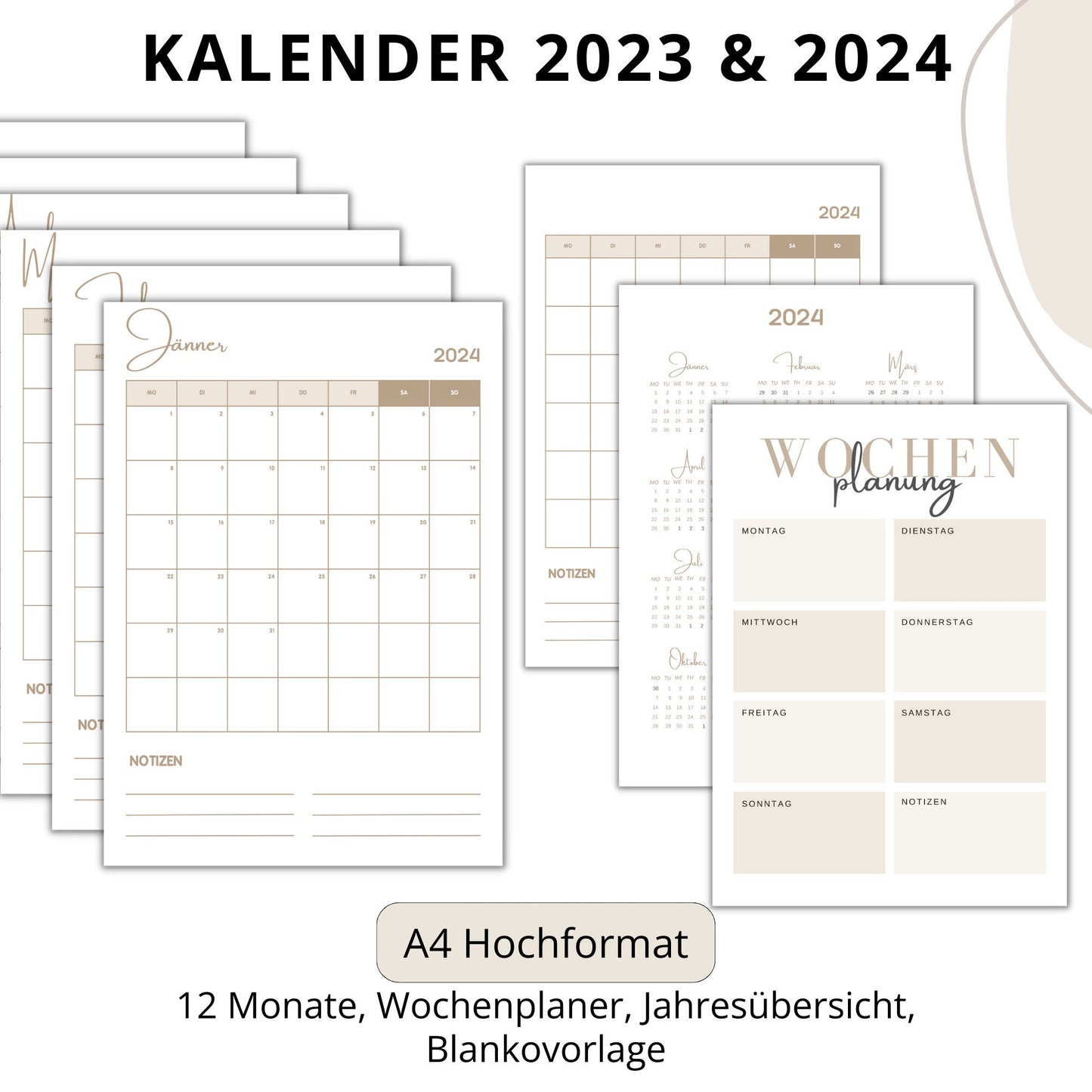 Kalender 2024, braun