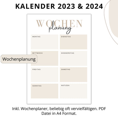 Kalender 2024, braun