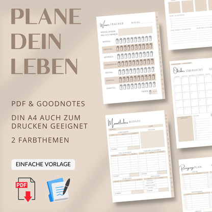 Digitaler Budgetplaner, beige