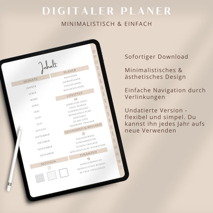Digitaler Budgetplaner, beige