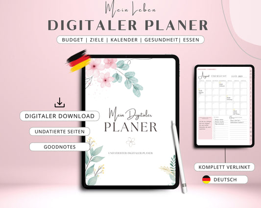 Digitaler Budgetplaner, rosa