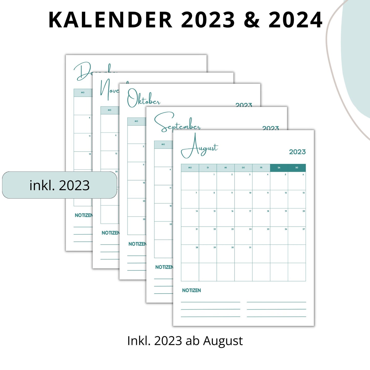 Kalender 2024, blau