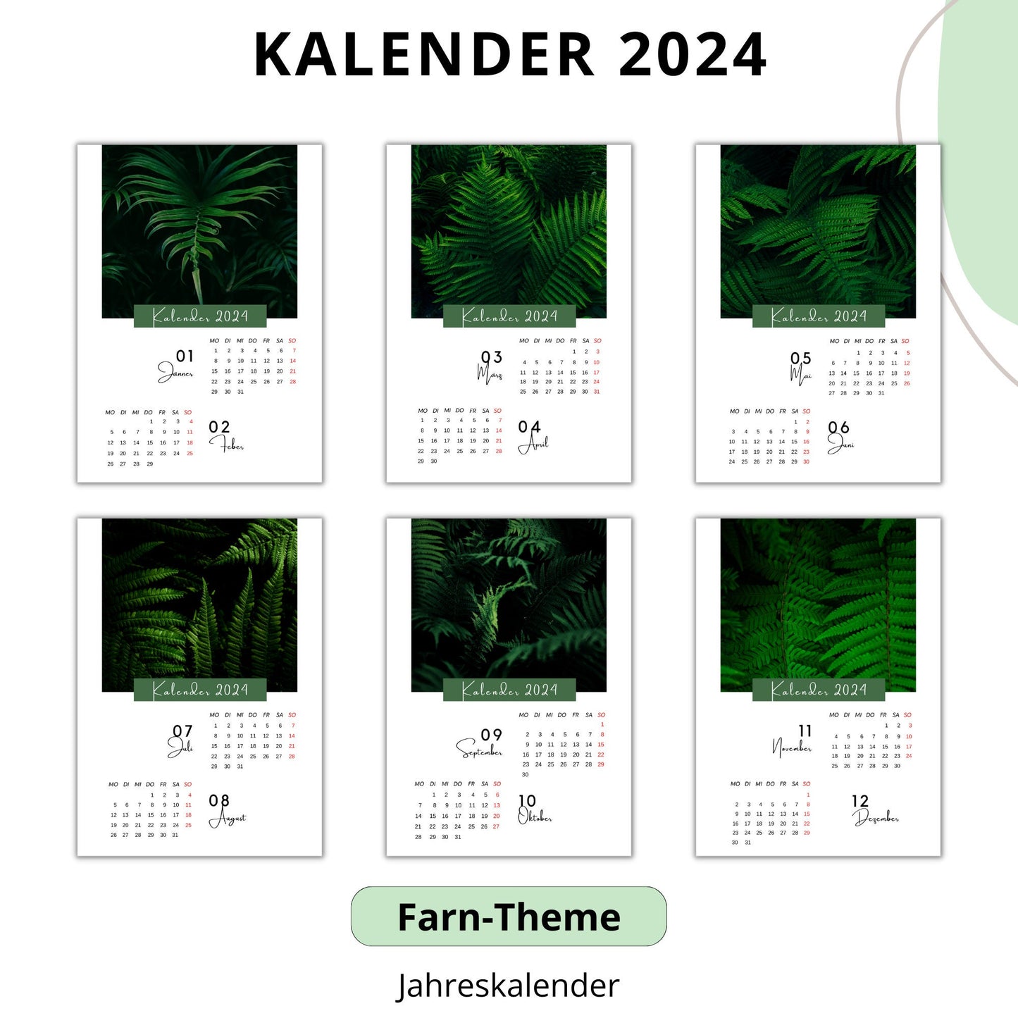 Kalender 2024, Farn