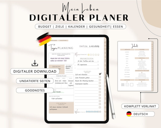 Digitaler Budgetplaner, beige