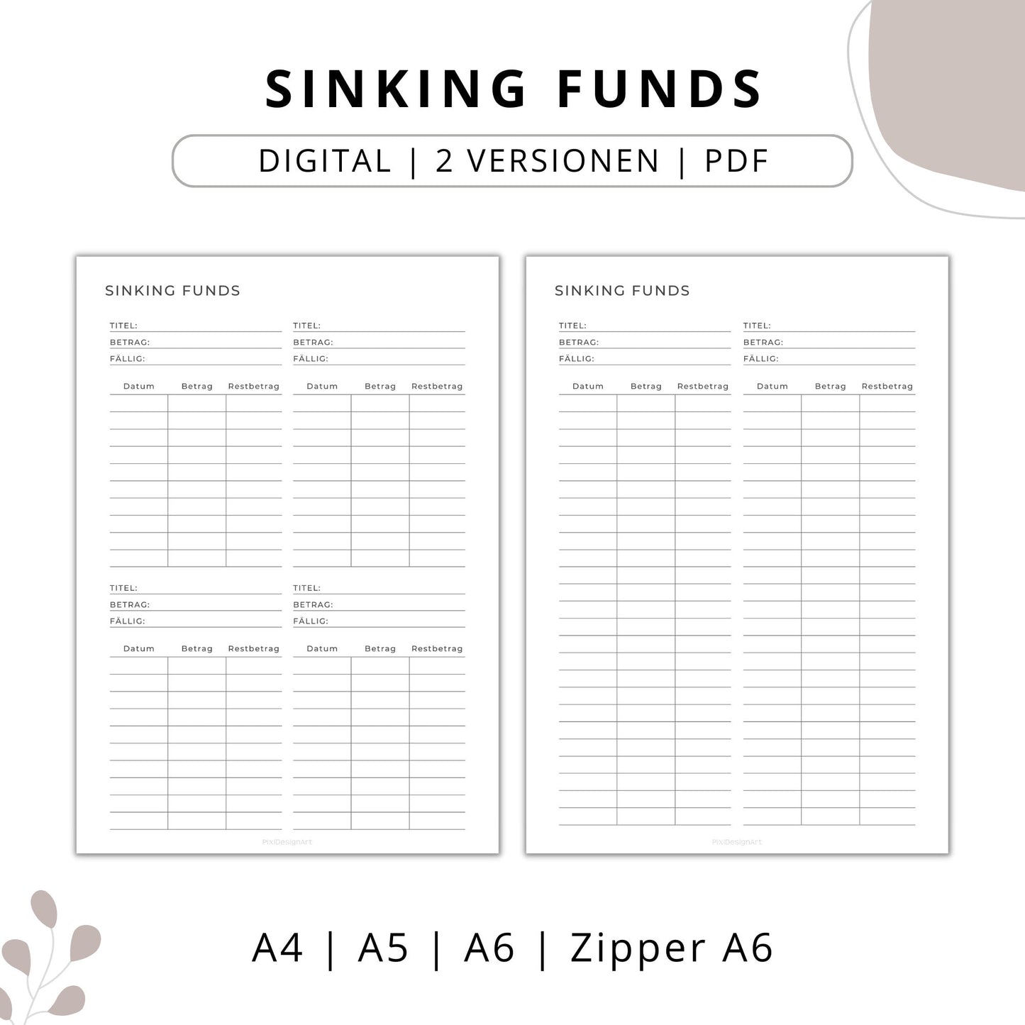 Sinking Funds Tracker