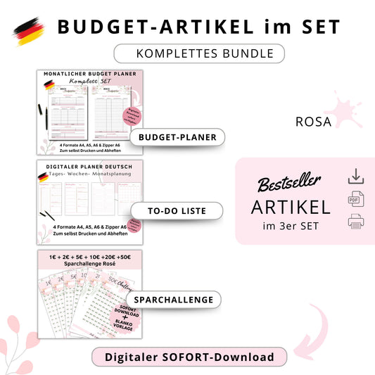 SET - 3er Paket Planer rosa