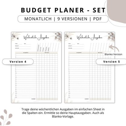 Budget Planer- SET 9 Varianten, beige