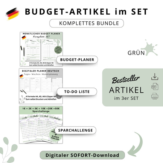 SET - 3er Paket Planer grün